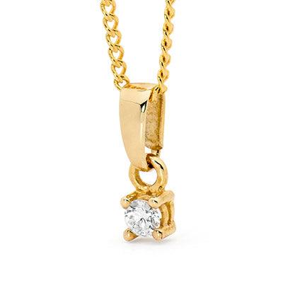 Diamond Solitaire Pendant - 0.10 Carat