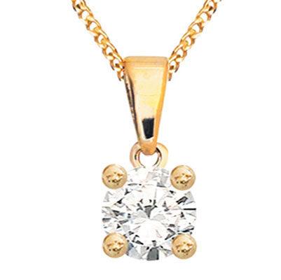 Diamond Solitaire Pendant - 0.10 Carat