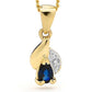 Sapphire and Diamond Petal Pendant