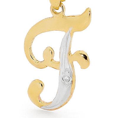 Diamond Initial Pendant F