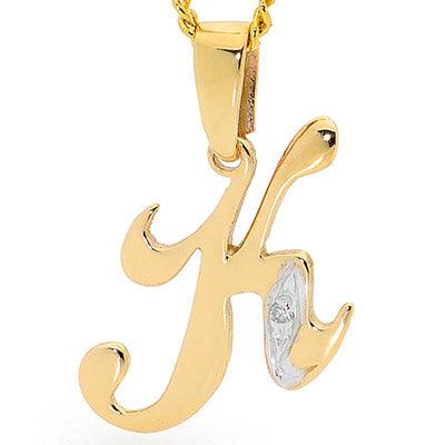 Diamond Initial Pendant K