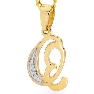 Diamond Initial Pendant Q