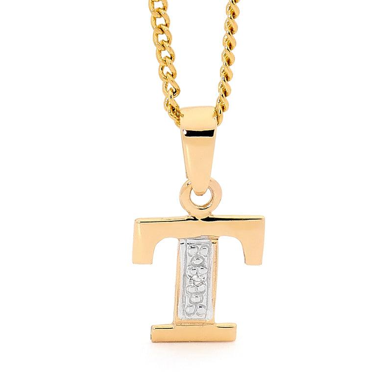 Diamond Set Block Initial T