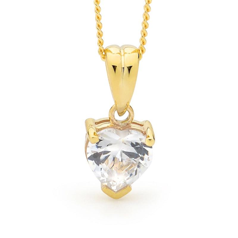 Heart Cut Cubic Zirconia Pendant