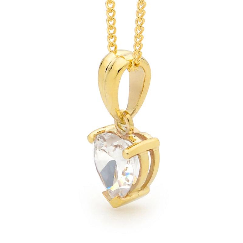 Heart Cut Cubic Zirconia Pendant