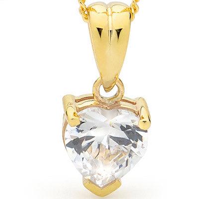 Heart Cut Cubic Zirconia Pendant