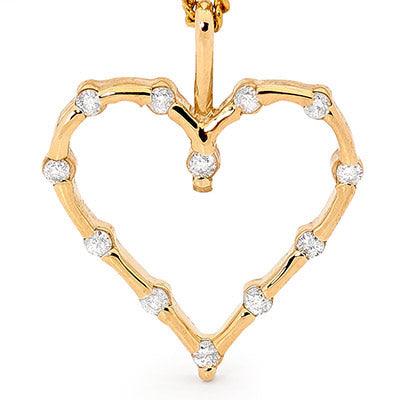 Open Diamond set heart pendant