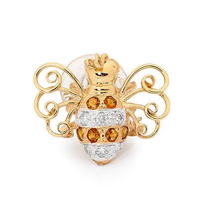 Diamond and Citrine Bee Brooch