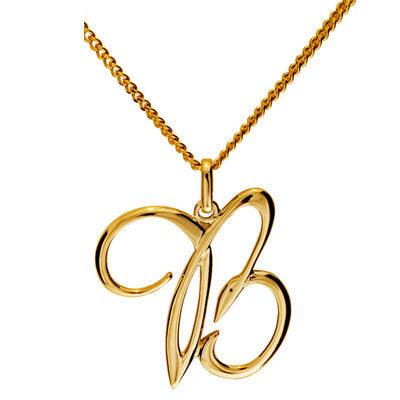 Gold Initial Pendant B