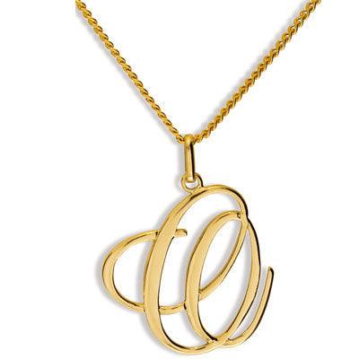 Gold Initial Pendant O