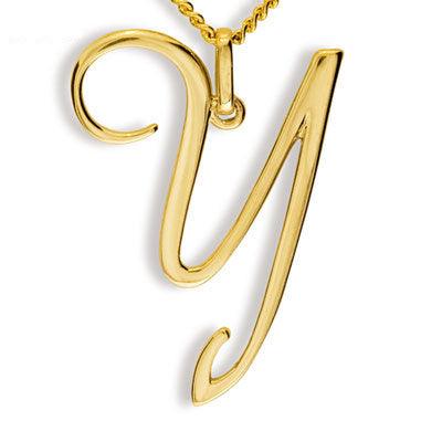 Gold Initial Pendant Y