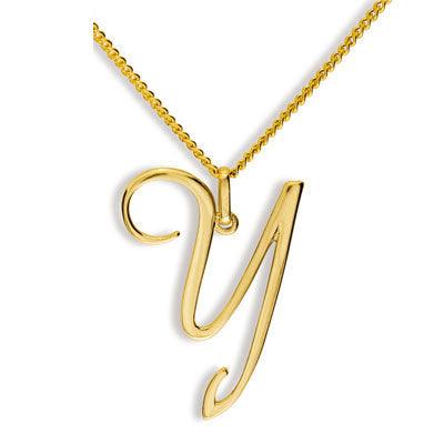 Gold Initial Pendant Y