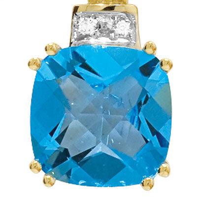 Stunning Blue Topaz and Diamond Pendant