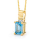 Blue Topaz and Diamond Pendant