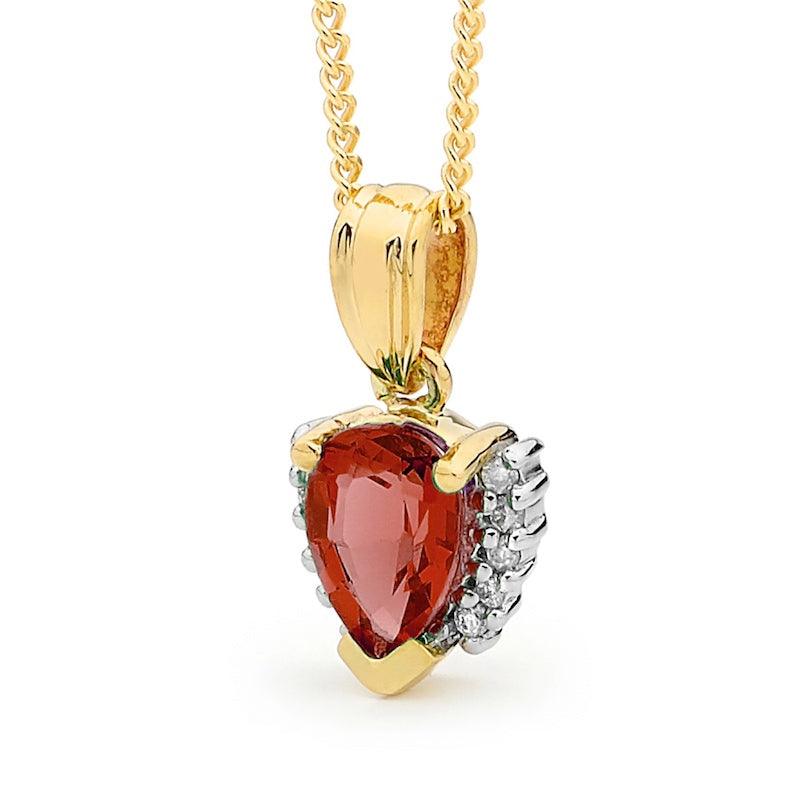 Ruby and Diamond Teardrop Pendant