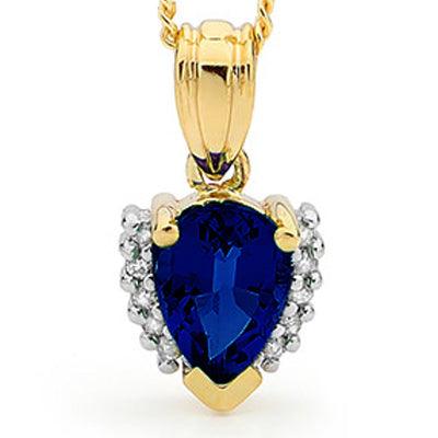 Australian Sapphire and Diamond Pendant