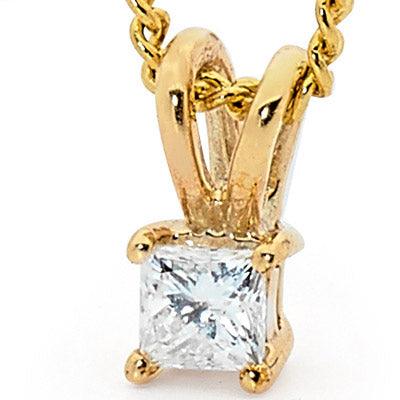 Princess Cut Diamond Pendant 0.10 Carat