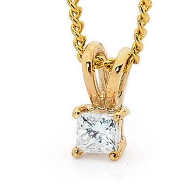 Princess Cut Diamond Pendant 0.10 Carat