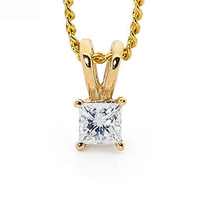 Princess Cut Diamond Pendant 0.10 Carat