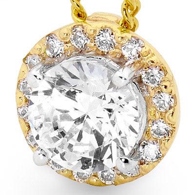 Cubic Zirconia Halo Pendant