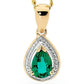 Teardrop Emerald and Diamond Pendant