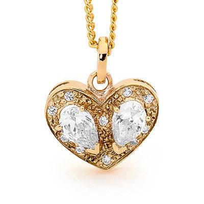 Sparkling Heart of Zirconia Pendant