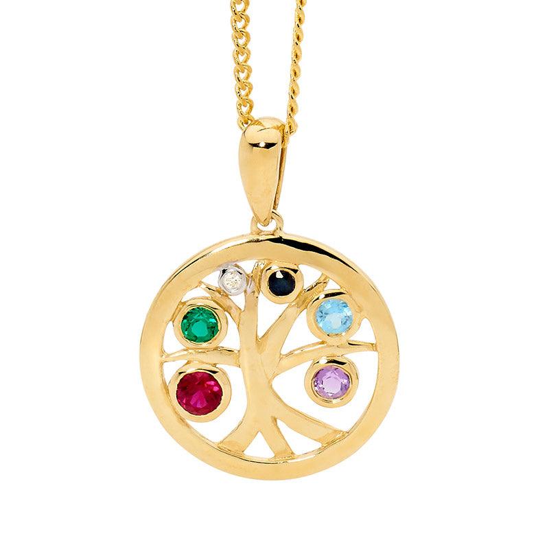 Tree of Life Pendant with Happy Gems