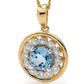 Blue Topaz Circle Pendant with Diamonds