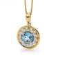 Blue Topaz Circle Pendant with Diamonds