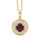 Garnet Pendant with Diamond Halo