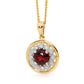 Garnet Pendant with Diamond Halo