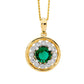 Emerald pendant with Diamond Halo