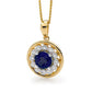 Sapphire and Diamond Halo Pendant