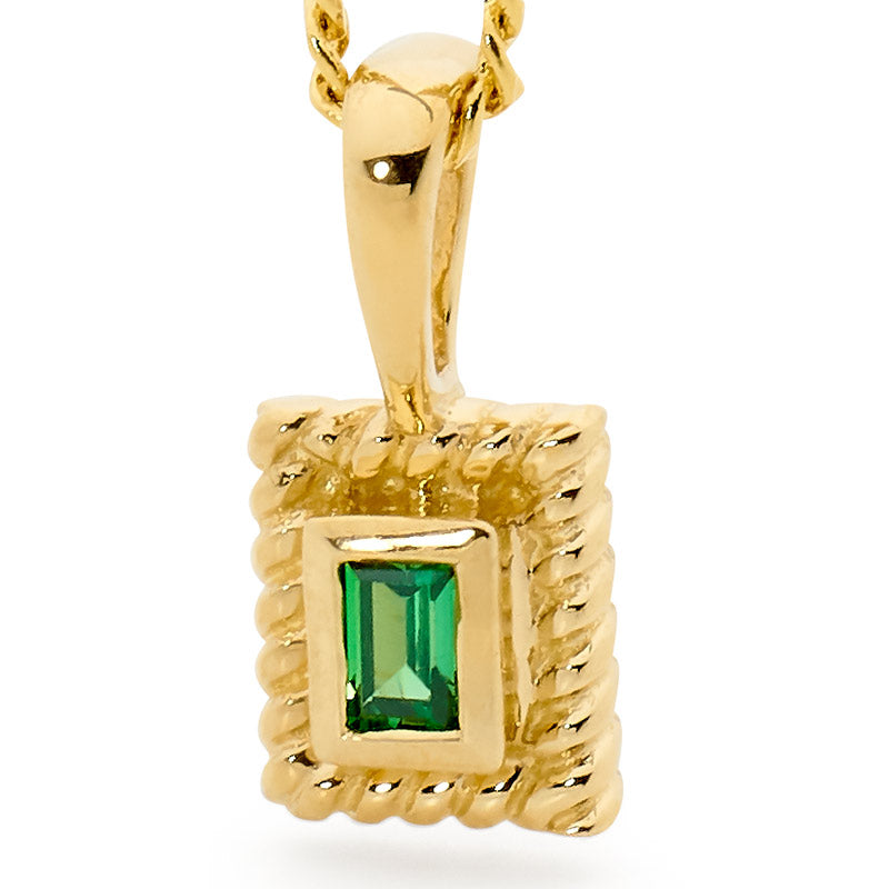 Mini pendant with Green CZ - Micro Gems