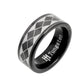 Mens Black Tungsten Ring - US Size 7.5