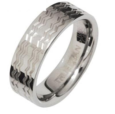 Tungsten Ring with Waves US Size 9.5