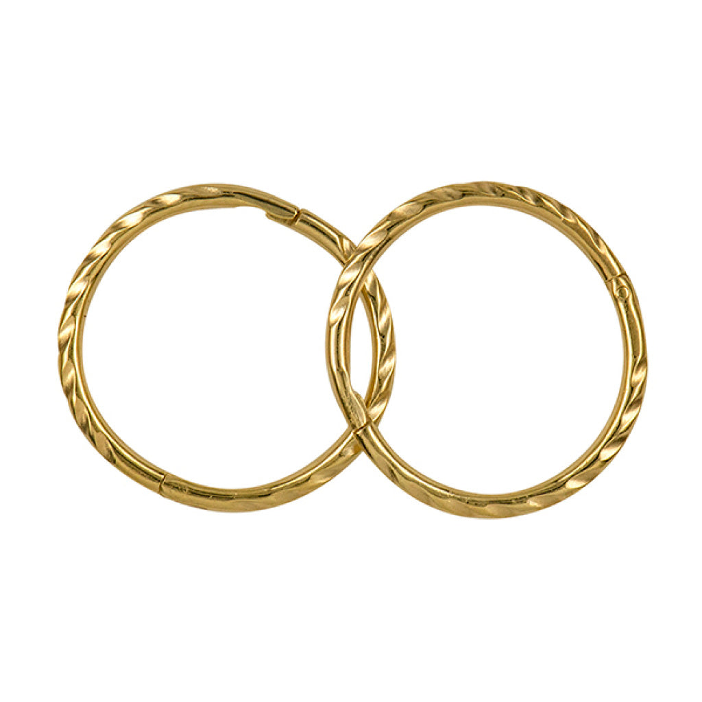 9k Yellow Gold Twist Sleepers 12mm