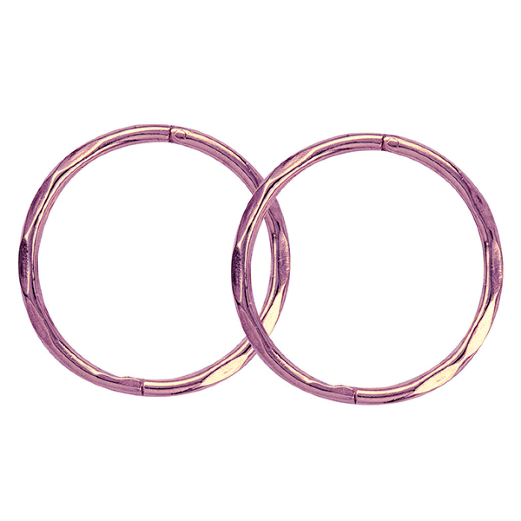 9k Pink Gold Facet Sleepers 14mm