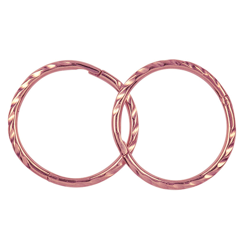 9k Pink Gold Twist Sleepers 14mm