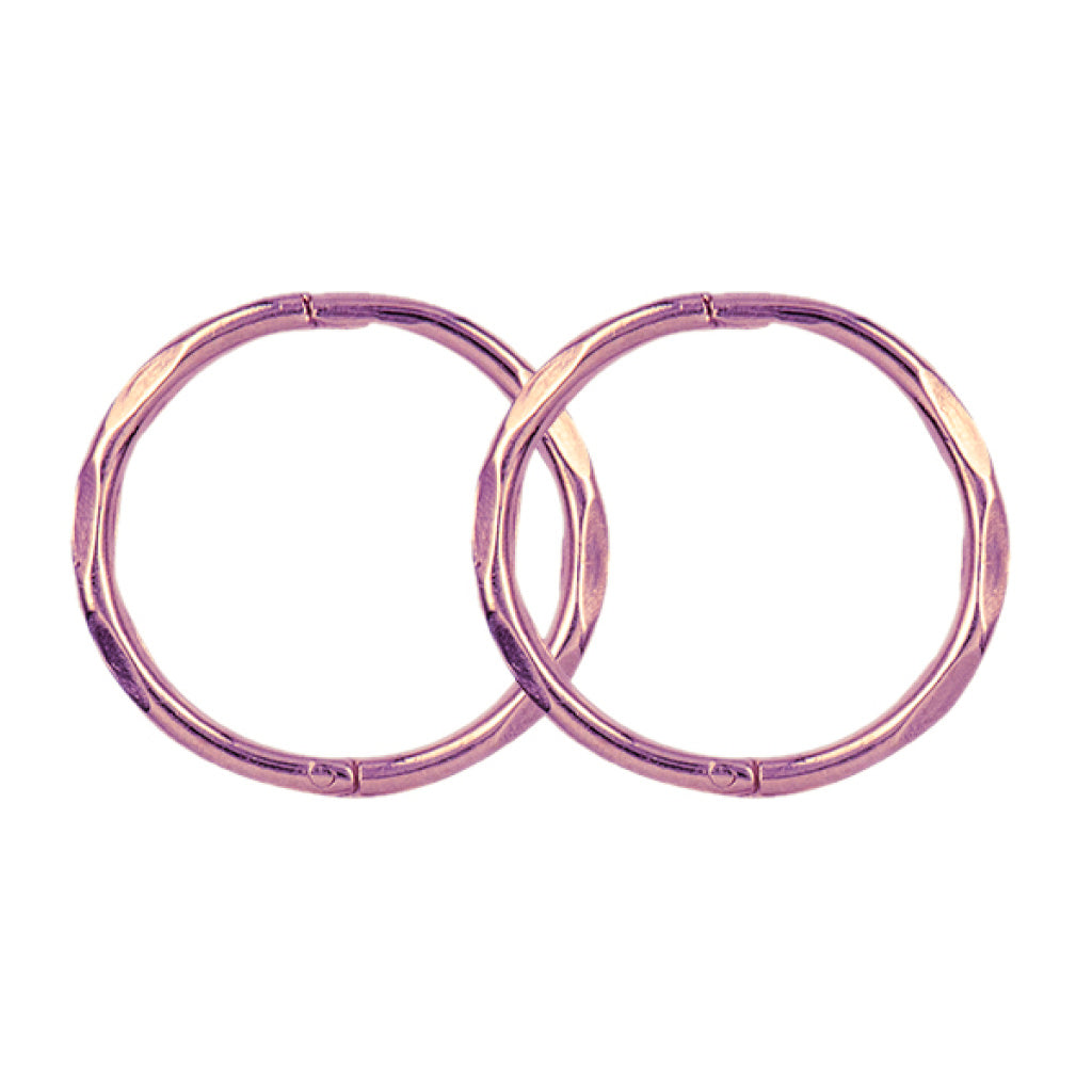 9k Pink Gold Facet Sleepers 12mm