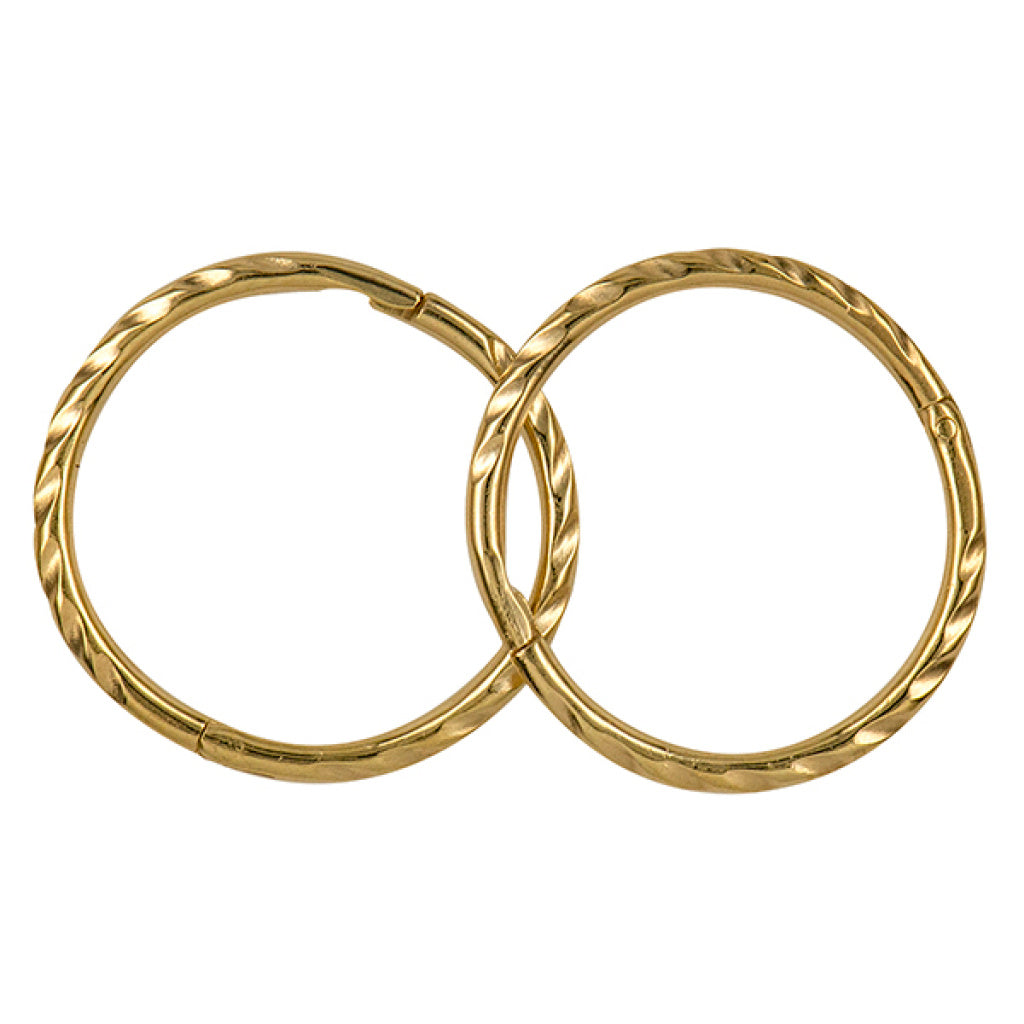 9k Yellow Gold Twist Sleepers 14mm