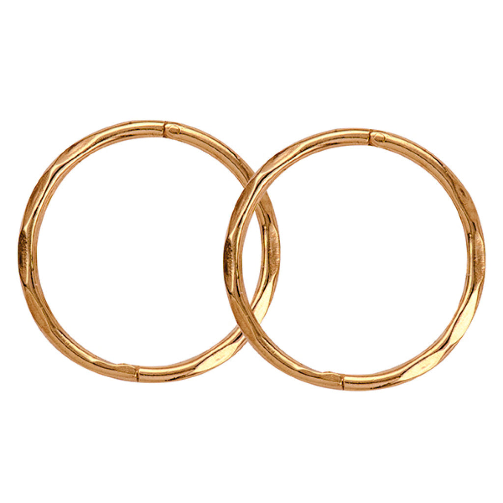 9k Yellow Gold Facet Sleepers 14mm