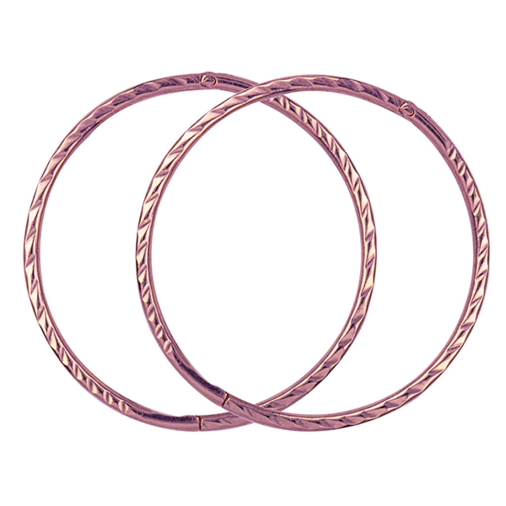 9k Pink Gold Twist Sleepers 20mm