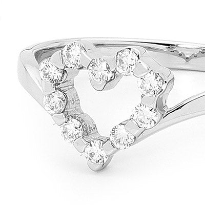 Platinum and Diamond heart ring