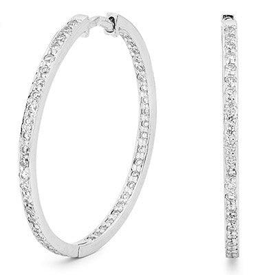 Platinum and Diamond Hoop Earrings