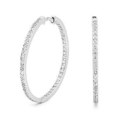 Platinum and Diamond Hoop Earrings