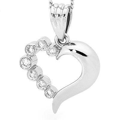 Diamond Platinum Love Heart Pendant