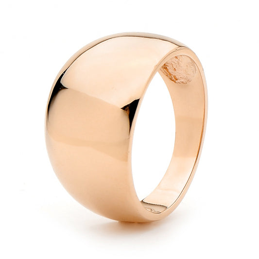 Gold Ring - Wide Dome - Rose Gold