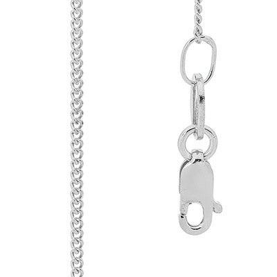 White Gold Chain "Fine Curb Link" - 45 cm