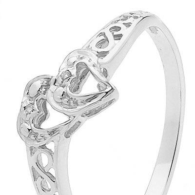 White Gold Diamond "Love" Ring